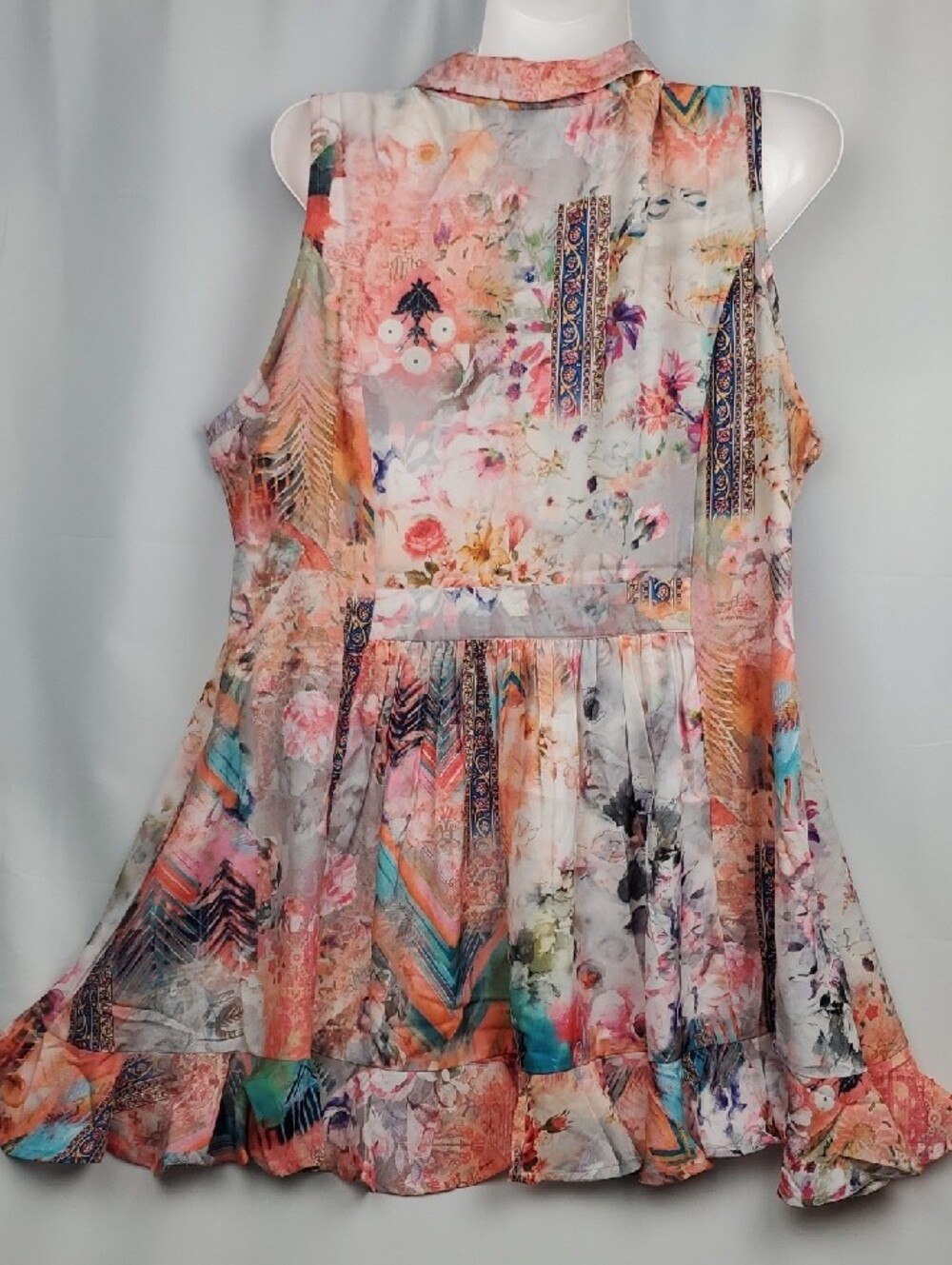 Tolani Multicolor Floral Asymmetrical Sleeveless Dress - Picture 4 of 6